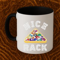 Nice Rack Funny Billiards Player Vintage Pool Triangle Balls Cute Gift Mug