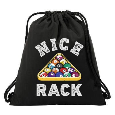 Nice Rack Funny Billiards Player Vintage Pool Triangle Balls Cute Gift Drawstring Bag