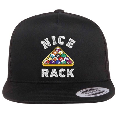 Nice Rack Funny Billiards Player Vintage Pool Triangle Balls Cute Gift Flatbill Hat