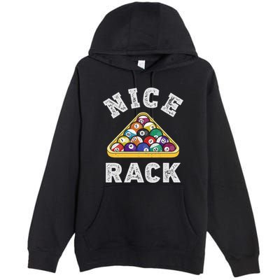 Nice Rack Funny Billiards Player Vintage Pool Triangle Balls Cute Gift Premium Pullover Hoodie