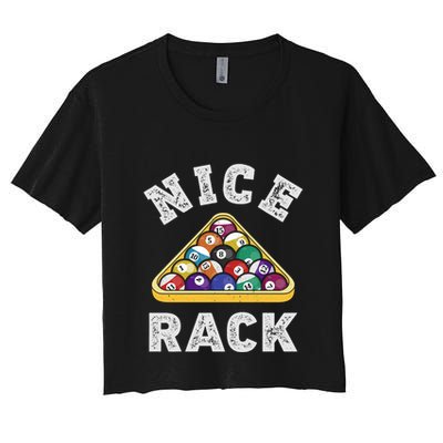 Nice Rack Funny Billiards Player Vintage Pool Triangle Balls Cute Gift Crop Top