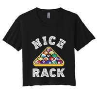 Nice Rack Funny Billiards Player Vintage Pool Triangle Balls Cute Gift Crop Top