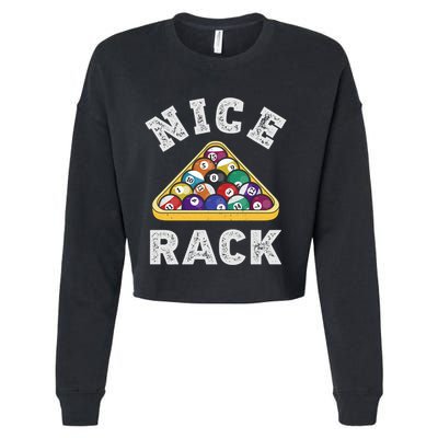 Nice Rack Funny Billiards Player Vintage Pool Triangle Balls Cute Gift Cropped Pullover Crew