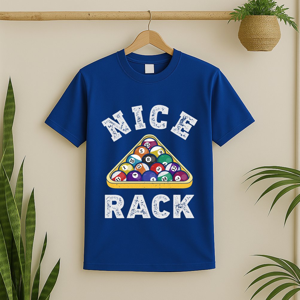 Nice Rack Funny Billiards Player Vintage Pool Triangle Balls Cute Gift T-Shirt