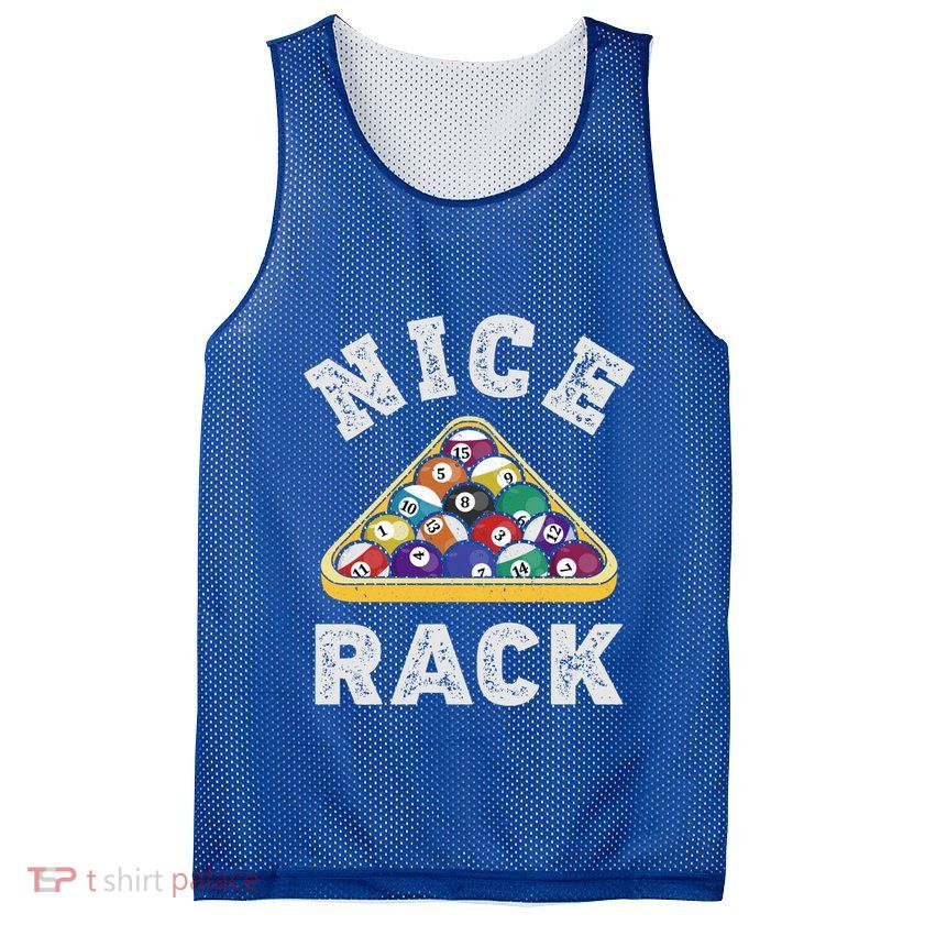 Nice Rack Funny Billiards Player Vintage Pool Triangle Balls Cute Gift Mesh Reversible Basketball Jersey Tank