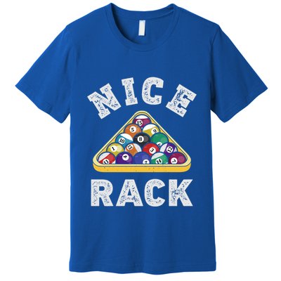 Nice Rack Funny Billiards Player Vintage Pool Triangle Balls Cute Gift Premium T-Shirt