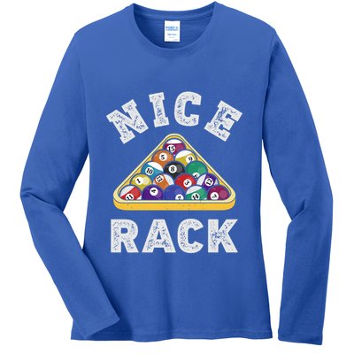 Nice Rack Funny Billiards Player Vintage Pool Triangle Balls Cute Gift Ladies Long Sleeve Shirt