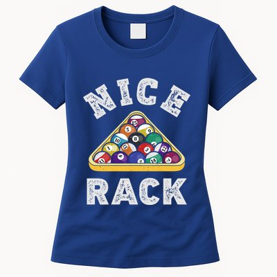 Nice Rack Funny Billiards Player Vintage Pool Triangle Balls Cute Gift Womens T-Shirt