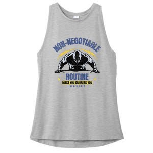 Nonnegotiable Routine Fitness With Sayings Gym Tees Ladies PosiCharge Tri-Blend Wicking Tank