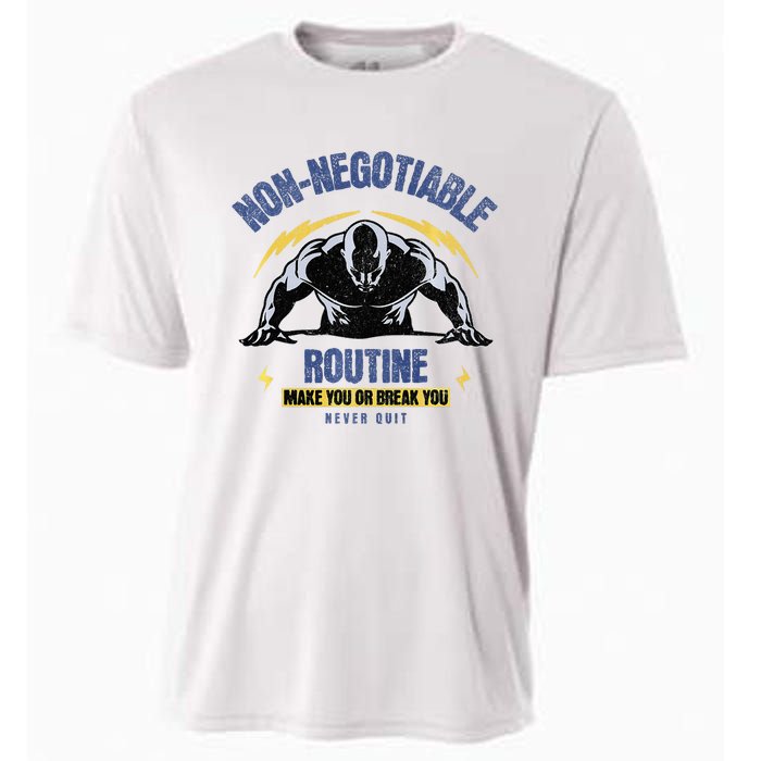 Nonnegotiable Routine Fitness With Sayings Gym Tees Cooling Performance Crew T-Shirt