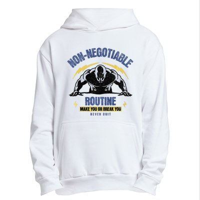 Nonnegotiable Routine Fitness With Sayings Gym Tees Urban Pullover Hoodie