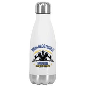 Nonnegotiable Routine Fitness With Sayings Gym Tees Stainless Steel Insulated Water Bottle