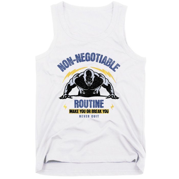 Nonnegotiable Routine Fitness With Sayings Gym Tees Tank Top