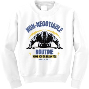 Nonnegotiable Routine Fitness With Sayings Gym Tees Kids Sweatshirt