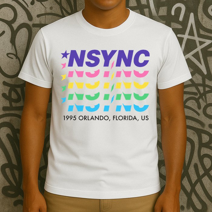 N.S.Y.N.C Retro Falling Wavy Logo T-Shirt