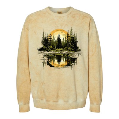 Nature Reflection Forest Trees Outdoor Wildlife Colorblast Crewneck Sweatshirt