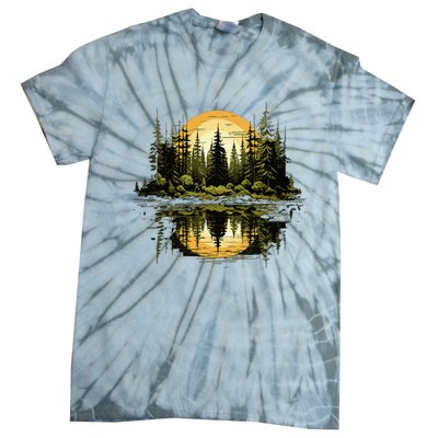 Nature Reflection Forest Trees Outdoor Wildlife Tie-Dye T-Shirt