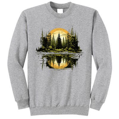 Nature Reflection Forest Trees Outdoor Wildlife Tall Sweatshirt