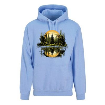 Nature Reflection Forest Trees Outdoor Wildlife Unisex Surf Hoodie