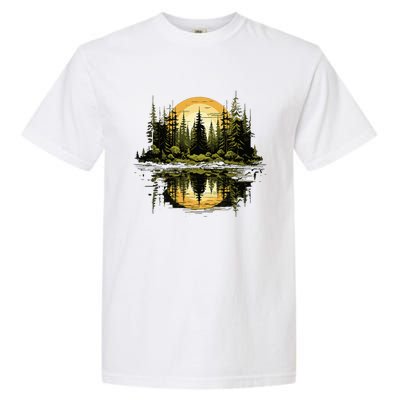 Nature Reflection Forest Trees Outdoor Wildlife Garment-Dyed Heavyweight T-Shirt