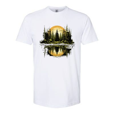 Nature Reflection Forest Trees Outdoor Wildlife Softstyle CVC T-Shirt