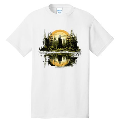 Nature Reflection Forest Trees Outdoor Wildlife Tall T-Shirt