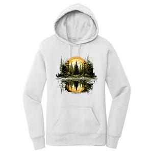 Nature Reflection Forest Trees Outdoor Wildlife Women's Pullover Hoodie