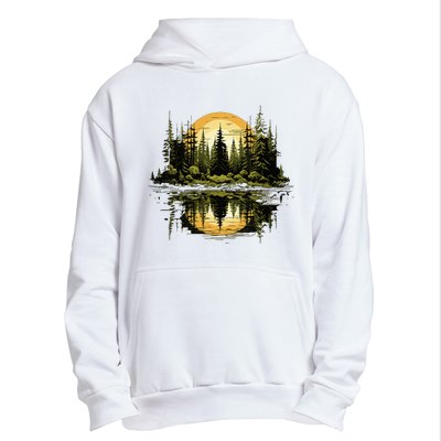 Nature Reflection Forest Trees Outdoor Wildlife Urban Pullover Hoodie