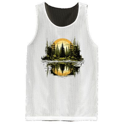 Nature Reflection Forest Trees Outdoor Wildlife Mesh Reversible Basketball Jersey Tank