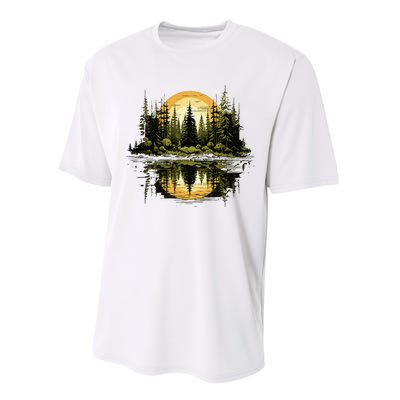 Nature Reflection Forest Trees Outdoor Wildlife Performance Sprint T-Shirt