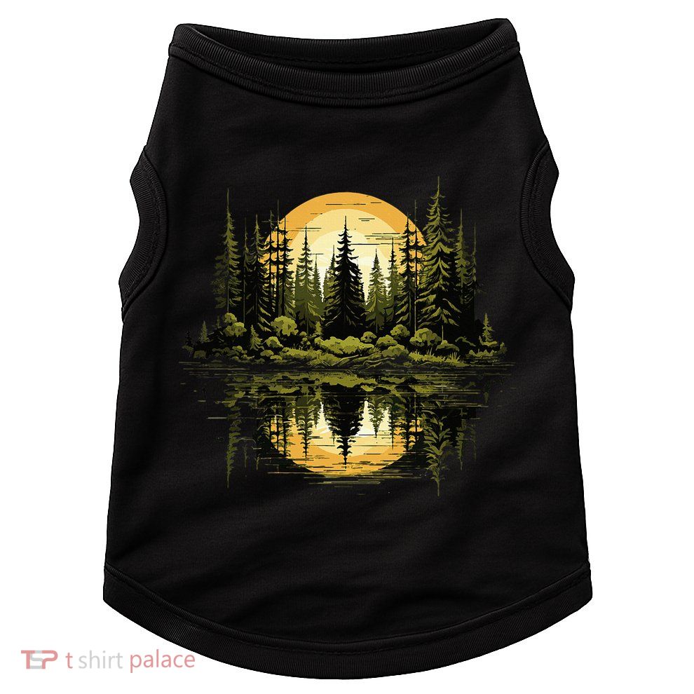 Nature Reflection Forest Trees Outdoor Wildlife Doggie Tank
