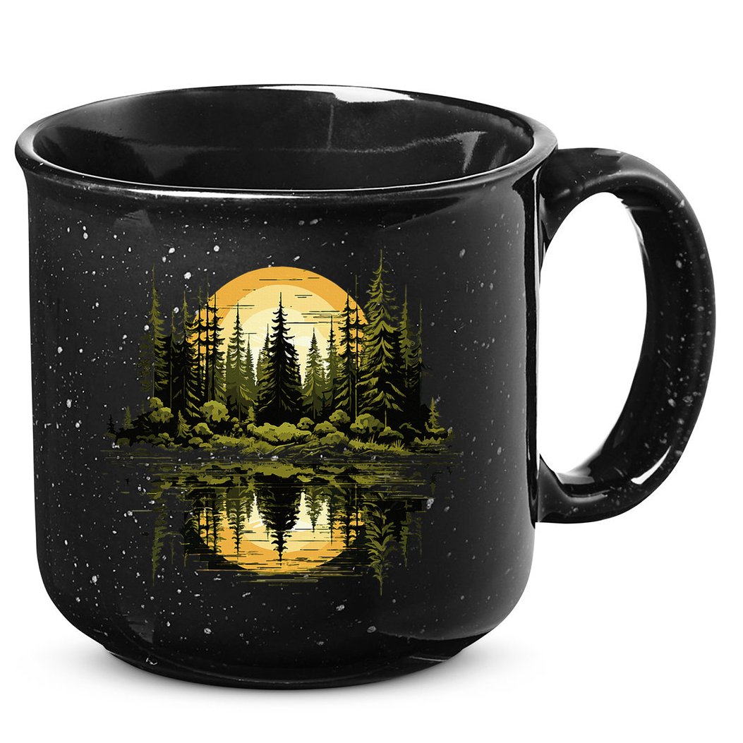 Nature Reflection Forest Trees Outdoor Wildlife 15oz Campfire Ceramic Mug