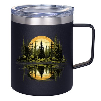 Nature Reflection Forest Trees Outdoor Wildlife 12oz Stainless Steel Coffee Mug