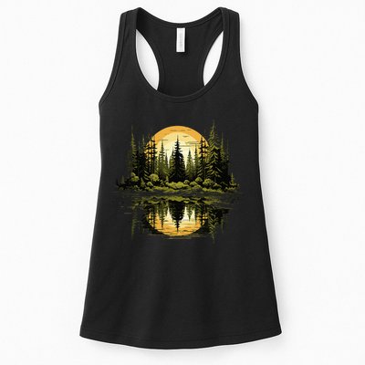Nature Reflection Forest Trees Outdoor Wildlife Womens Tank Top