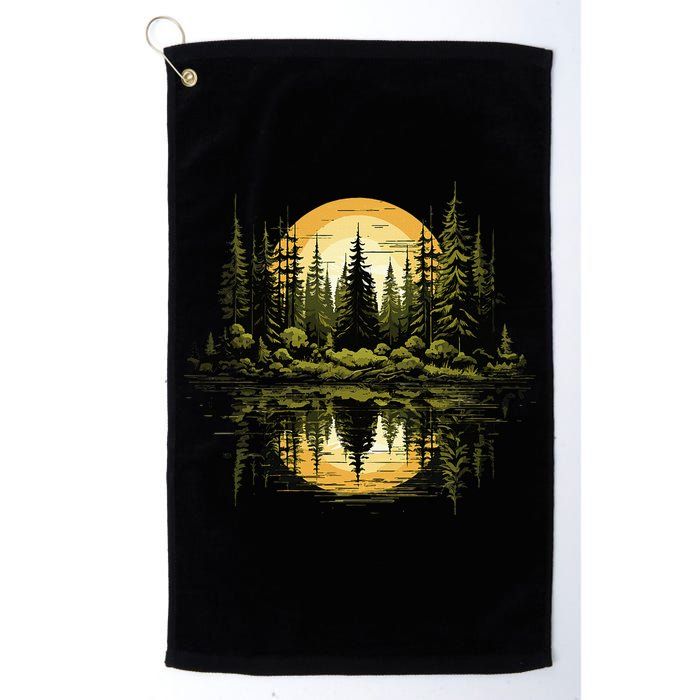 Nature Reflection Forest Trees Outdoor Wildlife Golf Towel