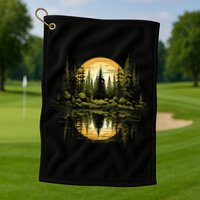 Nature Reflection Forest Trees Outdoor Wildlife Golf Towel