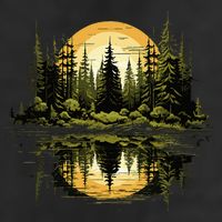Nature Reflection Forest Trees Outdoor Wildlife Golf Towel