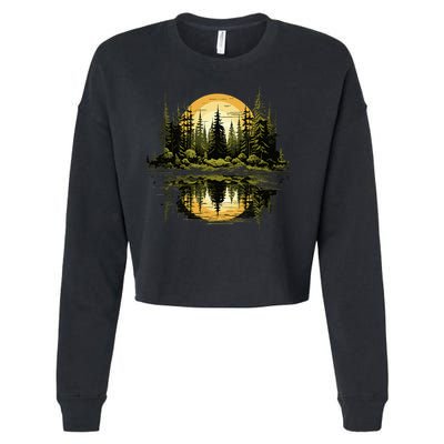 Nature Reflection Forest Trees Outdoor Wildlife Cropped Pullover Crew