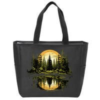 Nature Reflection Forest Trees Outdoor Wildlife Zip Tote Bag