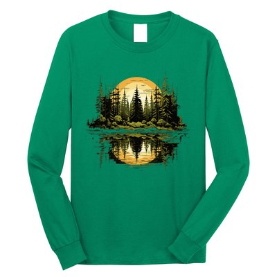 Nature Reflection Forest Trees Outdoor Wildlife Long Sleeve Shirt