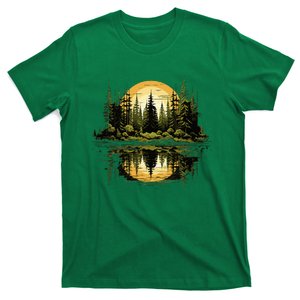 Nature Reflection Forest Trees Outdoor Wildlife T-Shirt