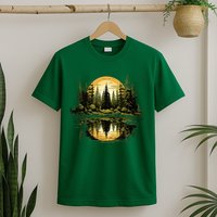 Nature Reflection Forest Trees Outdoor Wildlife T-Shirt