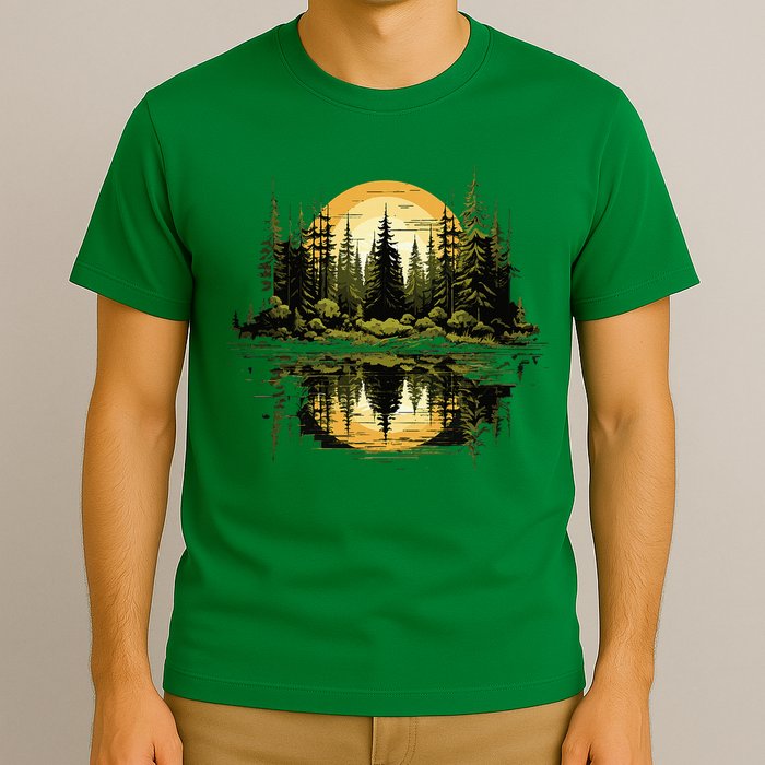 Nature Reflection Forest Trees Outdoor Wildlife T-Shirt