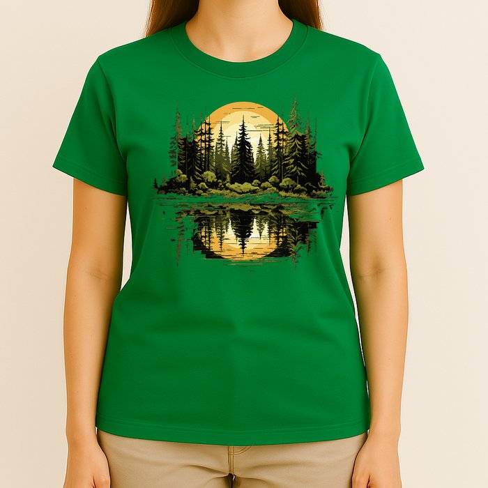 Nature Reflection Forest Trees Outdoor Wildlife T-Shirt