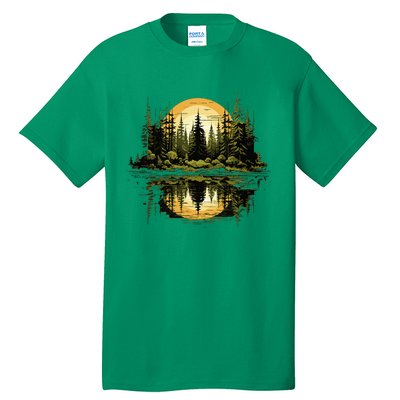 Nature Reflection Forest Trees Outdoor Wildlife Tall T-Shirt