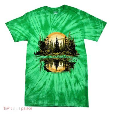Nature Reflection Forest Trees Outdoor Wildlife Tie-Dye T-Shirt