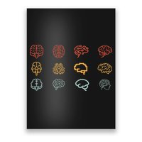 neuroscience retro graphic brain science for neurologist Poster