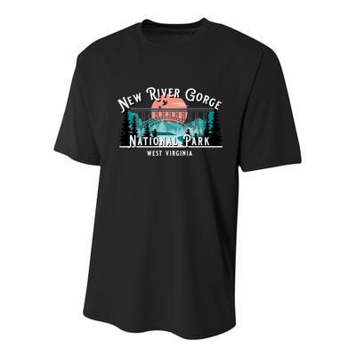New River Gorge National Park West Virginia USA Souvenir Youth Performance Sprint T-Shirt