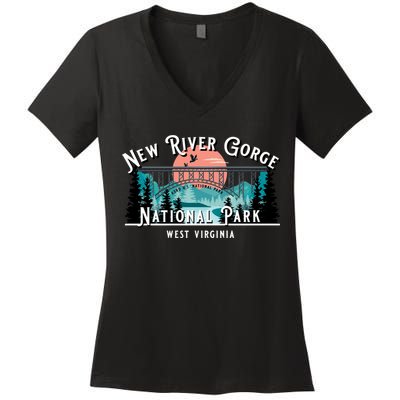 New River Gorge National Park West Virginia USA Souvenir Women's V-Neck T-Shirt