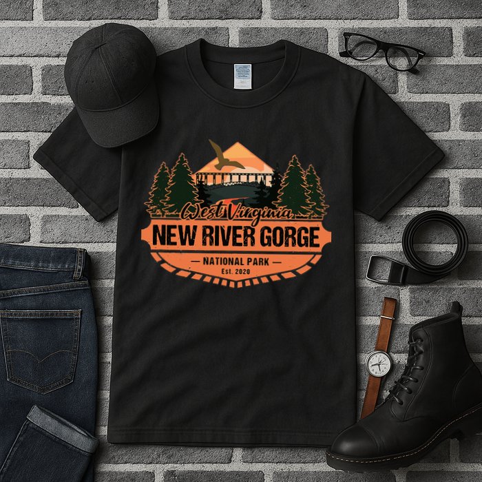 New River Gorge National Park West Virginia Hiking Souvenir Tall T-Shirt